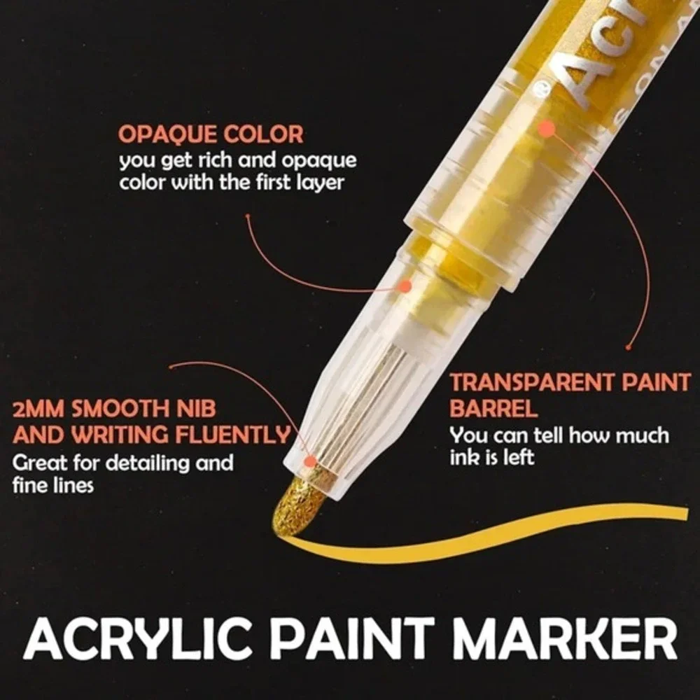5 Sets of 12 ABEIER acrylic paint markers.‎ 60 markers in total